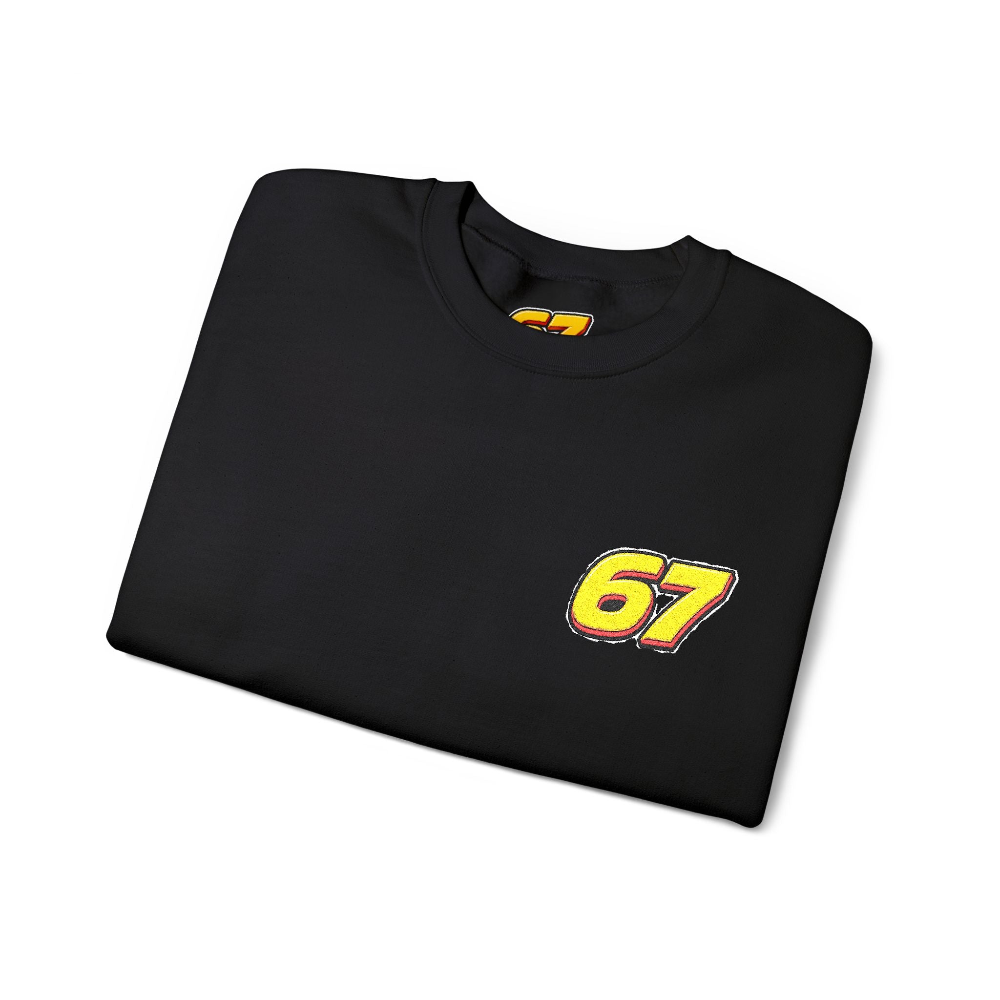 67 Retro Racing Logo Sweatshirt — Vintage Number Chest Crewneck