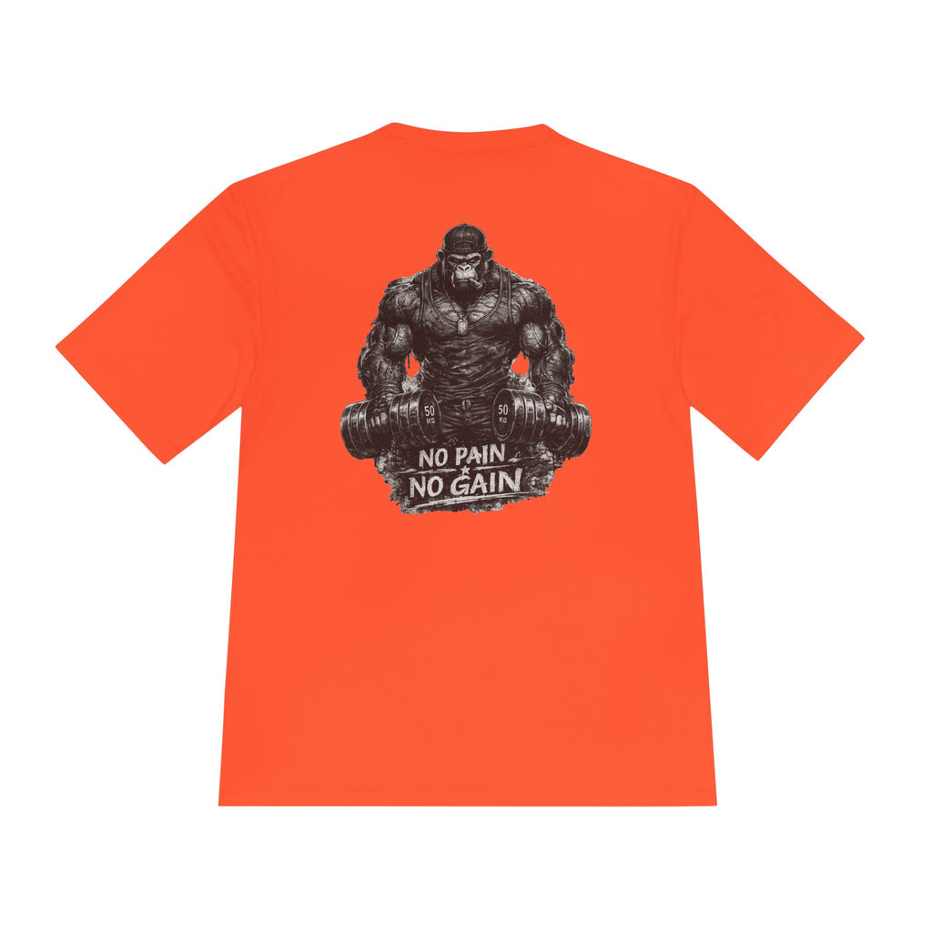 Motivational Gym Tee — 'Don't Stop, Be Proud' Gorilla Weightlifting Shirt (No Pain No Gain)