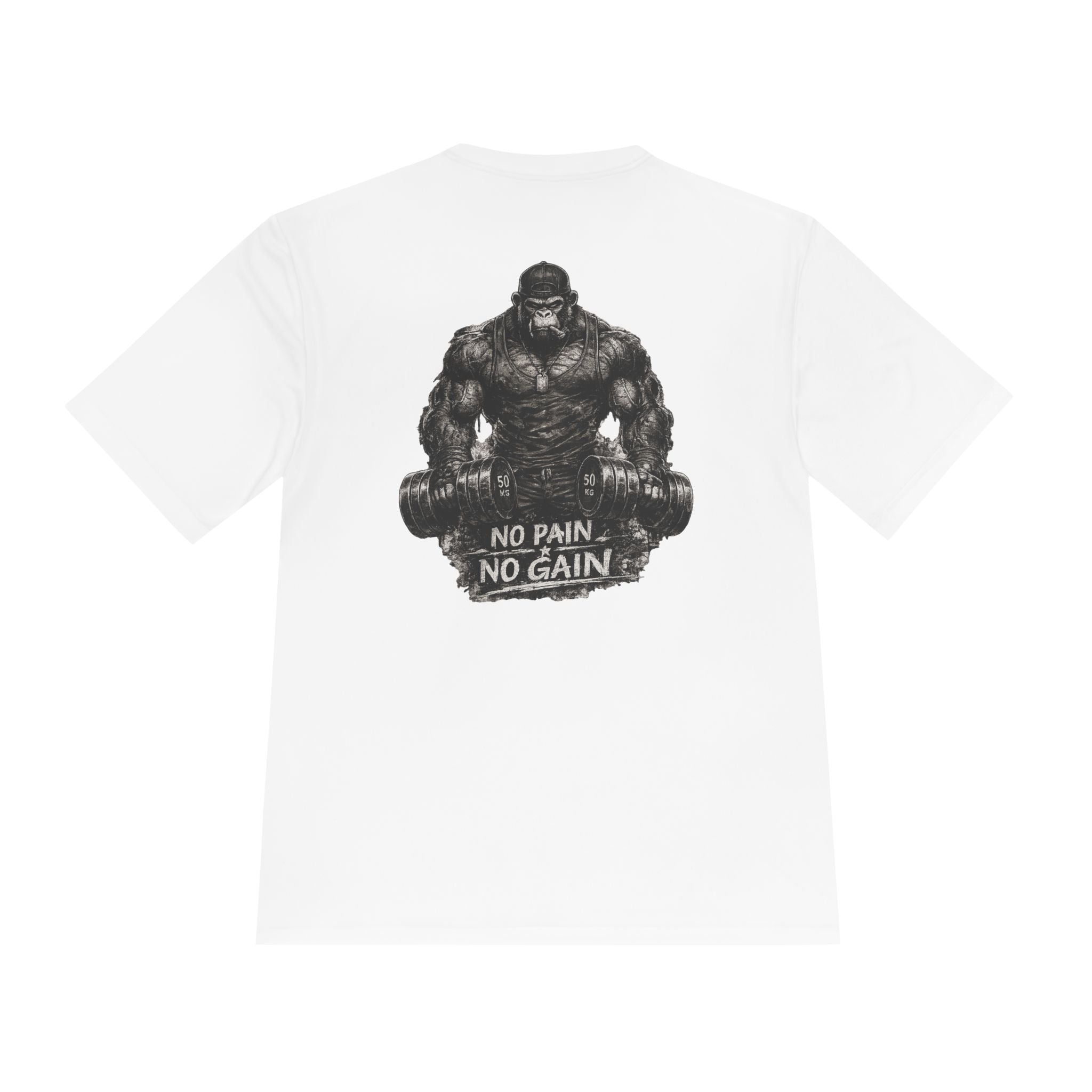 Motivational Gym Tee — 'Don't Stop, Be Proud' Gorilla Weightlifting Shirt (No Pain No Gain)