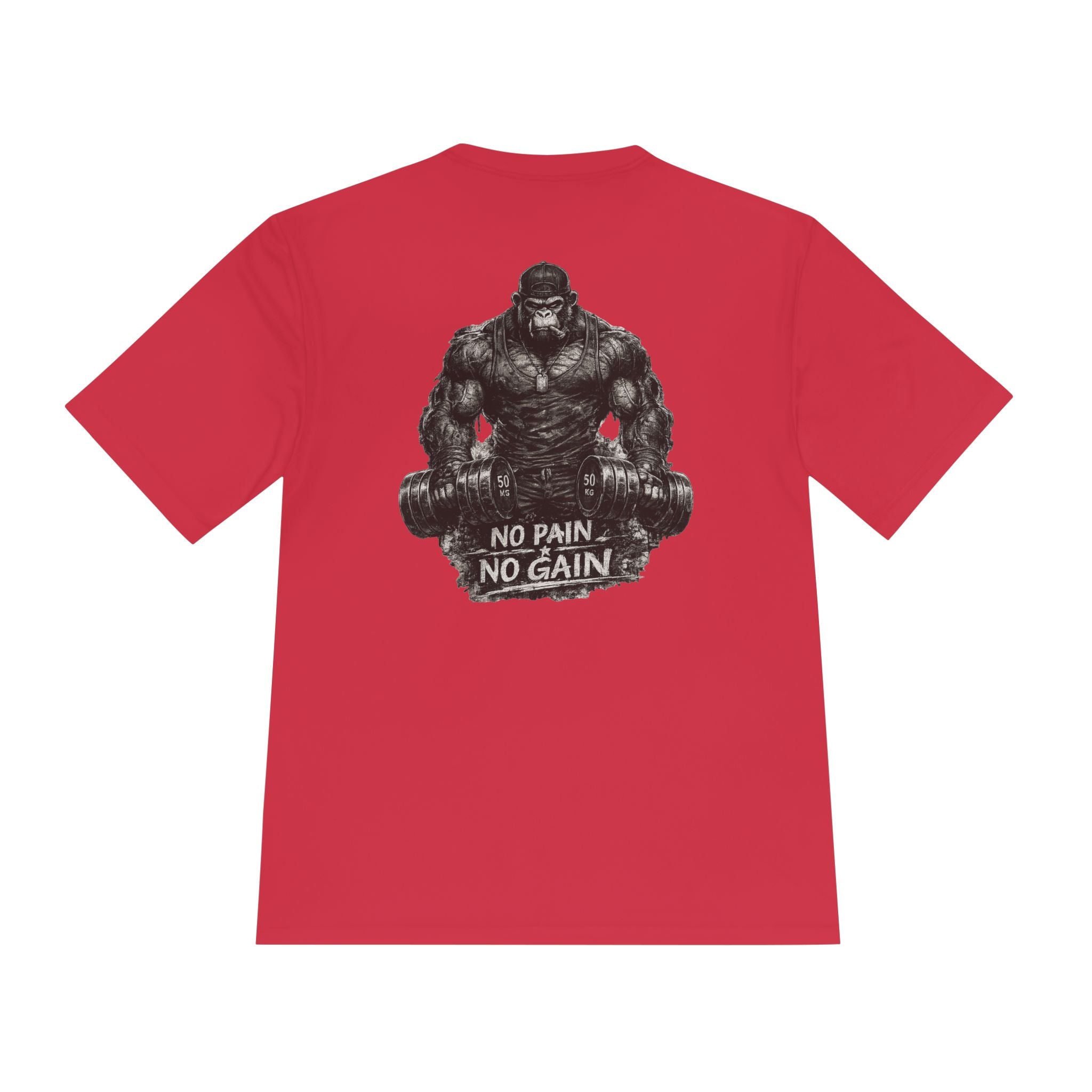 Motivational Gym Tee — 'Don't Stop, Be Proud' Gorilla Weightlifting Shirt (No Pain No Gain)