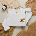 67 Retro Racing Logo Sweatshirt — Vintage Number Chest Crewneck