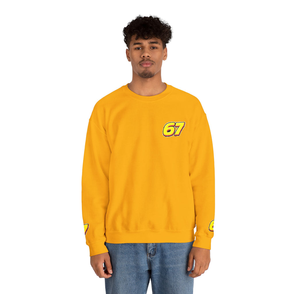 67 Retro Racing Logo Sweatshirt — Vintage Number Chest Crewneck