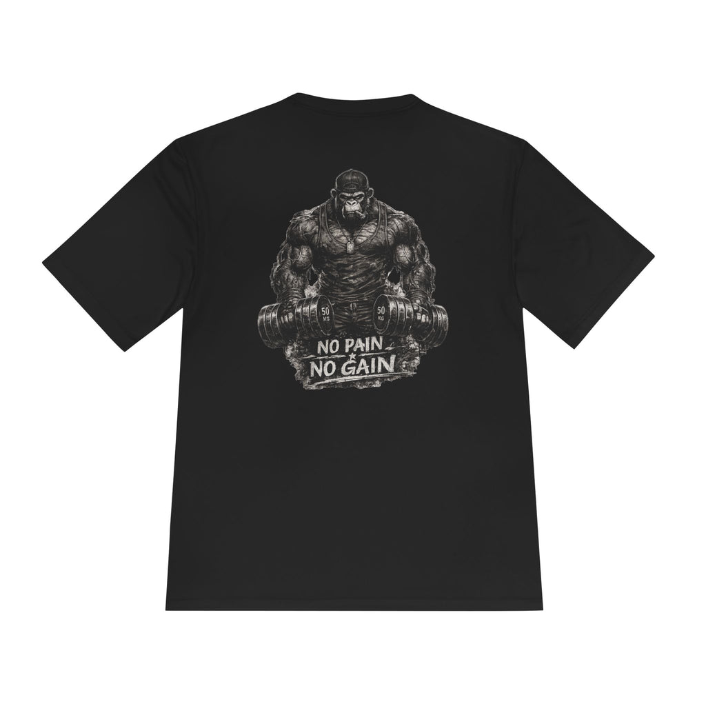 Motivational Gym Tee — 'Don't Stop, Be Proud' Gorilla Weightlifting Shirt (No Pain No Gain)